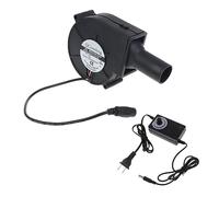 SHEHUALI Ventilatore centrifugo, Ventilatore for barbecue 12V 1.2A 4300 RPM Ventilatore ad aria Velocità regolabile for barbecue Picnic Camping Fire Carbone d'avviamento(-US-26)