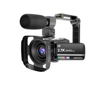 SHEHUALI Videocamera, Videocamera 2.7K 36MP con luce di riempimento a LED, zoom digitale 16X, kit videocamera for vlogging con touch screen IPS da 3,0"