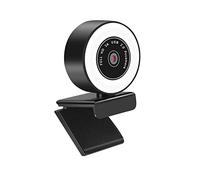 SHEHUALI Webcam, Autofocus Webcam 1080P con anello di luce Pc Computer Camera Web Camera con microfono GUIDATO Lampada for lo streaming Zoom Web Cam(Type 1)