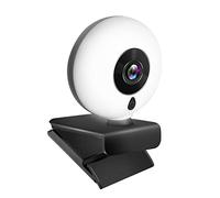 SHEHUALI Webcam, Autofocus Webcam 1080P con anello di luce Pc Computer Camera Web Camera con microfono GUIDATO Lampada for lo streaming Zoom Web Cam(Type 2)