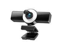 SHEHUALI Webcam, Webcam 4k 8k. Telecamera autofocus con microfono LED USB. Fill Light Mini Cam for la videoconferenza Pc Accessori(4K (With Tripod))