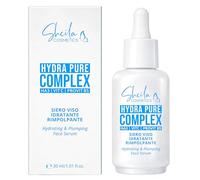 Sheila Cosmetics Hydra Pure Complex - Siero Viso Idratante e Rimpolpante con Acido Ialuronico a 3 Pesi, Vitamina C Stabilizzata e Provitamina B5 - Idratazione Profonda e Texture Leggera - 30 ml
