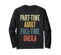 Sheila Personalized Retro Girls Part-Time Sheila Name Maglia a Manica