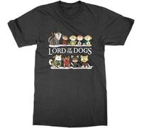 SHEIRYTOO Lord of The Dogs T-Shirt Funny Nerd Tee Rings LOTR Cute Tolkein Present Gift Men's Male Black L