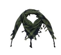 SheKaf Shemagh Sciarpa Uomo - Donna/100% Cotone Militare Shemagh Keffiyeh Sciarpa Arafat Tactical Desert Rave Bandana Head Wrap, Jacquard Verde, L