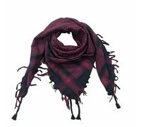 SheKaf Shemagh Sciarpa Uomo - Donna/100% Cotone Militare Shemagh Keffiyeh Sciarpa Arafat Tactical Desert Rave Bandana Head Wrap, Jaquard Rosso Scuro e Nero, L