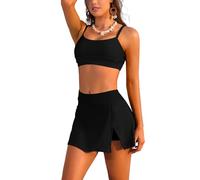 SHEKINI Bikini da Donna Costume da Bagno Due Pezzi Imbottito Push up Bikini Set Costumi da Mare Pantaloncini a Vita Alta Swimwear Beachwear