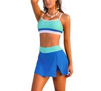 SHEKINI Bikini da Donna Costume da Bagno Due Pezzi Imbottito Push up Bikini Set Costumi da Mare Pantaloncini a Vita Alta Swimwear Beachwear