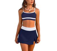 SHEKINI Bikini da Donna Costume da Bagno Due Pezzi Imbottito Push up Bikini Set Costumi da Mare Pantaloncini a Vita Alta Swimwear Beachwear