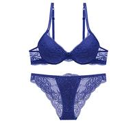 SHEKINI Completi Intimi da Donna Sexy Lingerie Push up Reggiseno e Slip in Pizzo Elegante Reggiseno con Ferretto Fisso Imbottitto Tracolla Regolabile