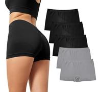 SHEKINI Culotte Donna Mutande Boxer Short Invisibili Morbido Culotte a Pantaloncino Intimo con Cavallo Cotone Fitness Sport Hot Pant Pacco da 6