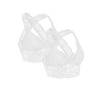 SHEKINI Reggiseno con Schiena Scoperta Donna Senza Ferretto Bralette in Pizzo Elegante Spalline Incrociato Crop Top Imbottito Rimovibili Confezione da 2 Pezzi