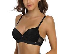 SHEKINI Reggiseno Donna a Triangolo in Pizzo Pois Push up Reggiseno Senza Ferretto Senza Imbottito Bralette Spalline Regolabili Non Removibile