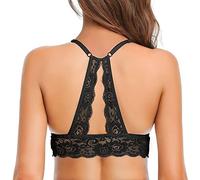 SHEKINI Reggiseno Senza Ferretto Bralette Donna a Triangolo in Pizzo Bra Imbottito Removibile Sexy Crop Top