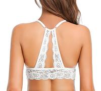 SHEKINI Reggiseno Senza Ferretto Bralette Donna a Triangolo in Pizzo Bra Imbottito Removibile Sexy Crop Top