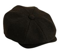 'Shelby' Cappello Piatto In Lana A Righe Nere Con Bottone Di Gamble & Gunn