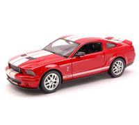 Shelby Cobra Gt 500 2007 Red W/ White Stripes 1:24 Model 1542 WELLY