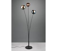 SHELDON PIANTANA METALLO NERO CON 3 VETRI MULTICOLOR EFFETTO FUME' SPECCHIO H. 150CM 3 LUCI ATTACCO E14