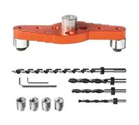Shelf Mounting Jig Kit - Steel Dowel Tool, Installazione Drill Set | Compact 1/2 x 11.8in Guide with Precision Boring Holes, Hardware for Home Fixing, Workshop Use, Furniture Assembly