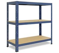shelfplaza® 100x100x50cm HOME Scaffale metallo per carichi pesanti blu con 3 ripiani con 175kg capacità di carico/Scaffali in metallo per garage come scaffali per ripostiglio o officina