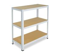 shelfplaza® 100x40x30cm HOME Scaffale metallo per carichi pesanti bianco con 3 ripiani con 175kg capacità di carico/Scaffali in metallo per garage come scaffali per ripostiglio o officina