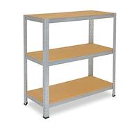 shelfplaza® 100x40x50cm HOME Scaffale metallo per carichi pesanti zincato con 3 ripiani con 175kg capacità di carico/Scaffali in metallo per garage come scaffali per ripostiglio o officina