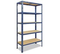 shelfplaza® 180x90x50cm HOME Scaffale metallo per carichi pesanti blu con 5 ripiani con 175kg capacità di carico/Scaffali in metallo per garage come scaffali per ripostiglio o officina