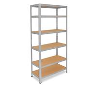 shelfplaza® 200x100x40cm HOME Scaffale metallo per carichi pesanti zincato con 6 ripiani con 145kg capacità di carico/Scaffali in metallo per garage come scaffali per ripostiglio o officina