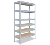 shelfplaza® 200x100x40cm PRO Scaffale metallo per carichi pesanti zincato con 6 ripiani con 166kg capacità di carico/Scaffali in metallo per garage come scaffali per ripostiglio o officina
