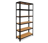 Shelfplaza® 200x100x50cm Scaffale metallo nero per carichi pesanti con 6 ripiani