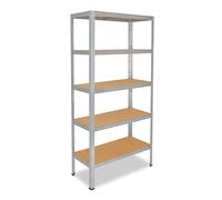 shelfplaza® 230x100x40cm HOME Scaffale metallo per carichi pesanti zincato con 5 ripiani con 175kg capacità di carico/Scaffali in metallo per garage come scaffali per ripostiglio o officina