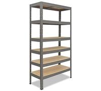 shelfplaza® 230x80x50cm PRO Scaffale metallo per carichi pesanti grigio con 6 ripiani con 166kg capacità di carico/Scaffali in metallo per garage come scaffali per ripostiglio o officina