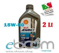 SHELL 15W50 Olio motore Moto 4T ADVANCE ULTRA 100% SINT. Approvato Ducati 2 LT