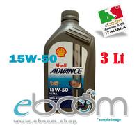 SHELL 15W50 Olio motore Moto 4T ADVANCE ULTRA 100% SINT. Approvato Ducati 3 LT