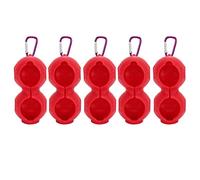 Shell a Doppia Custodia in Silicone a Sfera 5pc | Long - Lunghe e Sicuro - Drop Secure Holder | Guscio a Sfera Portatile per Borse/Cinture/Anelli Chiave | Calore Isolante e (Red)