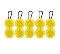 Shell a Doppia Custodia in Silicone a Sfera 5pc | Long - Lunghe e Sicuro - Drop Secure Holder | Guscio a Sfera Portatile per Borse/Cinture/Anelli Chiave | Calore Isolante e (Yellow)
