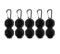 Shell a Doppia Custodia in Silicone a Sfera 5pc | Long - Lunghe e Sicuro - Drop Secure Holder | Guscio a Sfera Portatile per Borse/Cinture/Anelli Chiave | Calore Isolante e (Black)