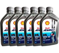 SHELL ADVANCE 10W40 4T 100% SINTETICO API JASO MA2 6 LITRI OLIO MOTO