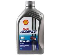 Shell Advance 4T Ultra 10W40 SM MA2-100% Sintetico - Nuova Formula PurePlus 1 LT