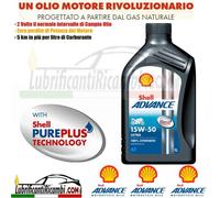 Shell Advance 4T Ultra 15W50 SMMA2 - 100% Sintetico - Nuova Formula PurePlus Lat