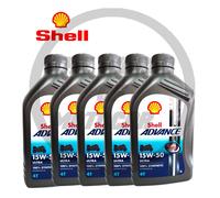 SHELL ADVANCE SINTETICO 100% 15W50 5 LITRI OLIO MOTO E MAX MOTO MAX SCOOTER 4T