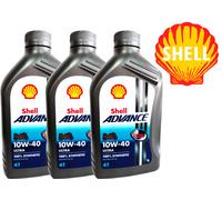 Shell Advance/Ultra 10W40 4T API SM / JASO MA2 - 3 Litri OLIO MOTO E MAX MOTO