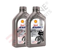 Shell Advance Ultra 4T 15W-50 Completamente Sintetico Moto Olio 2 Litri 2L (1L X