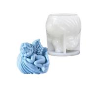 (Shell Angel A) Winged Baby Figurine Silicone Candle Molds for Epoxy Resin Making Candle Soap Home Decoration Epoxy Resin Molds