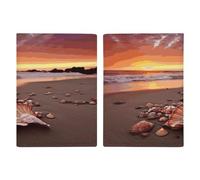 Shell Beach Sunset Porta passaporto PU per donne e uomini, custodie per carte di credito essenziali da viaggio, portafoglio da viaggio per carta d'identità, credito, assicurazione, sicurezza sociale.