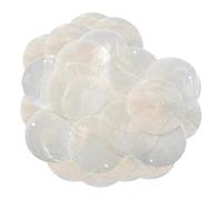 Shell Beads - Handmade Jewelry Supply, 2 Inch Seashell Coin Drop Charm With Holes, Natural Flat Shell Beads For Handcraft Jewelry Making, Set Of 100, Round Shells With Holes, Decor