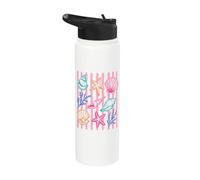Shell Collector Beach Stripes Seashell Summer Stainless Steel Insulated Water Bottle