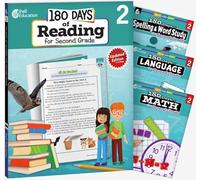 Shell Education Lettura di 180 giorni, ortografia, lingua e matematica Grado 2: set di 4 libri