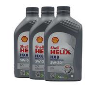 SHELL Helix HX8 Professionale Ag 5W-30 Olio Motore Ilsac GF-6A, Api B, 3x1 Litro