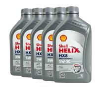 SHELL Helix HX8 Professionale Ag 5W-30 Olio Motore Ilsac GF-6A, Api B, 5x1 Litro